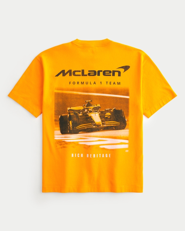 Boxy Heavyweight McLaren Graphic Tee, Bright Orange view 1