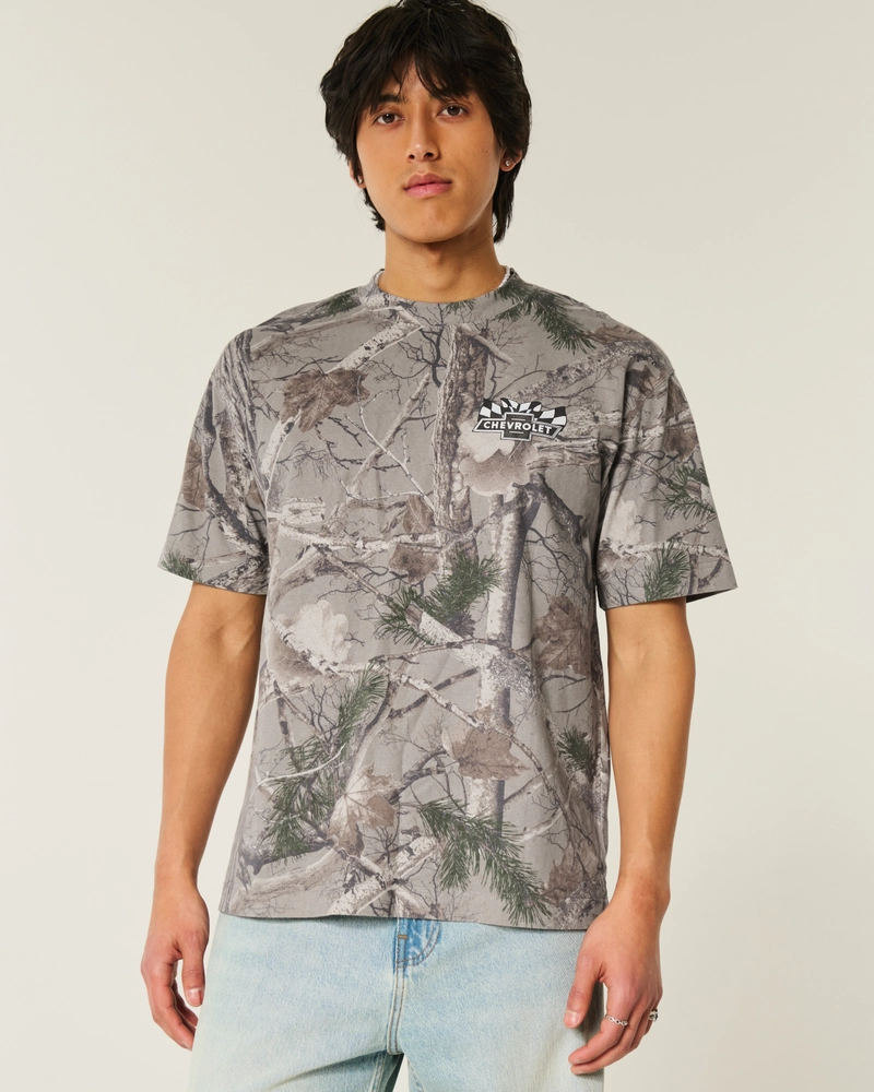 Boxy Heavyweight Chevrolet Graphic Camo Tee