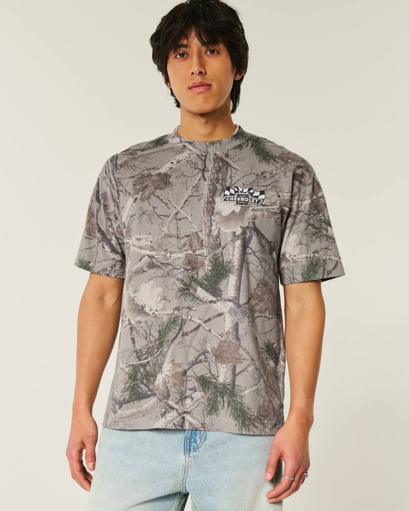 Boxy Heavyweight Chevrolet Graphic Camo Tee
