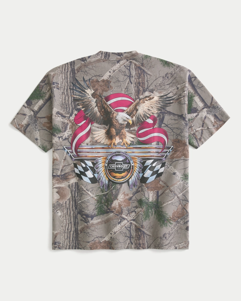 Boxy Heavyweight Chevrolet Graphic Camo Tee