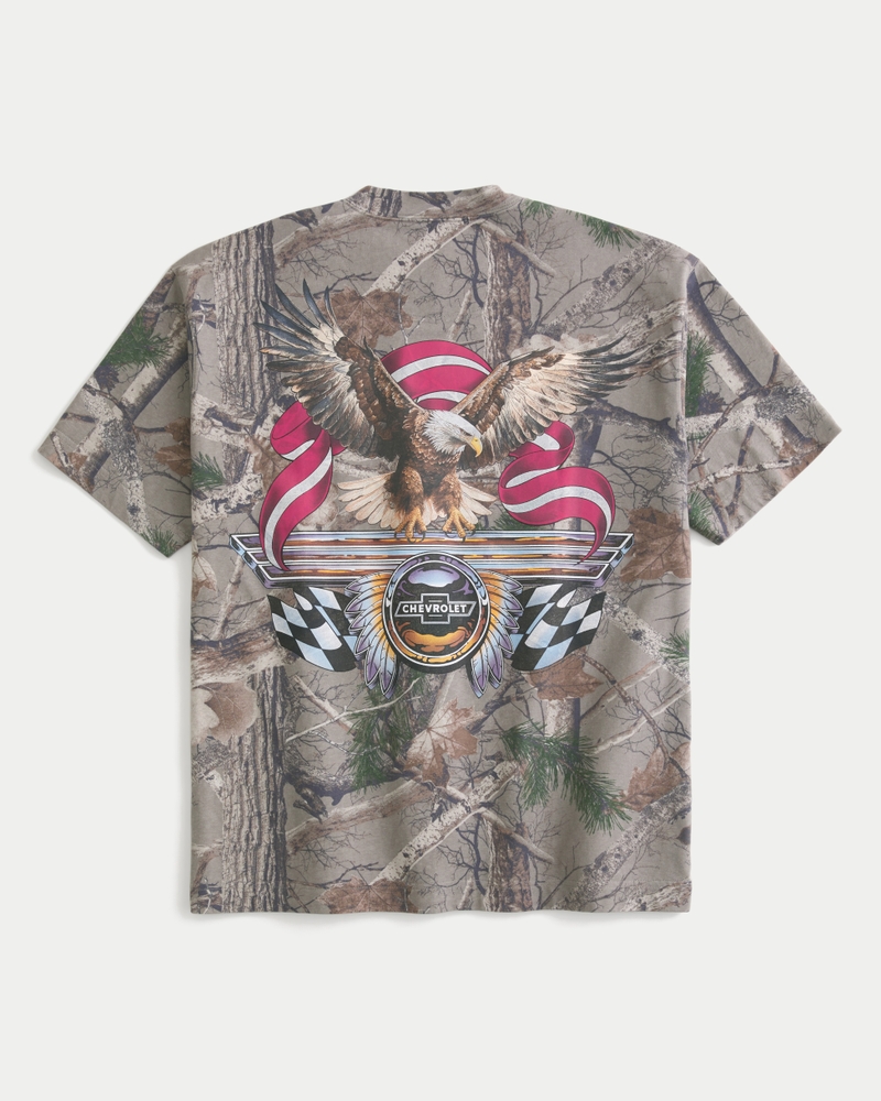 Boxy Heavyweight Chevrolet Graphic Camo Tee