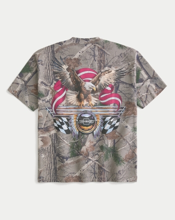 Hollister★半袖 クルーネック Dodge Hellcat メッシュ Tシャツ Men's Boxy Heavyweight Chevrolet Graphic Camo Tee | Men's