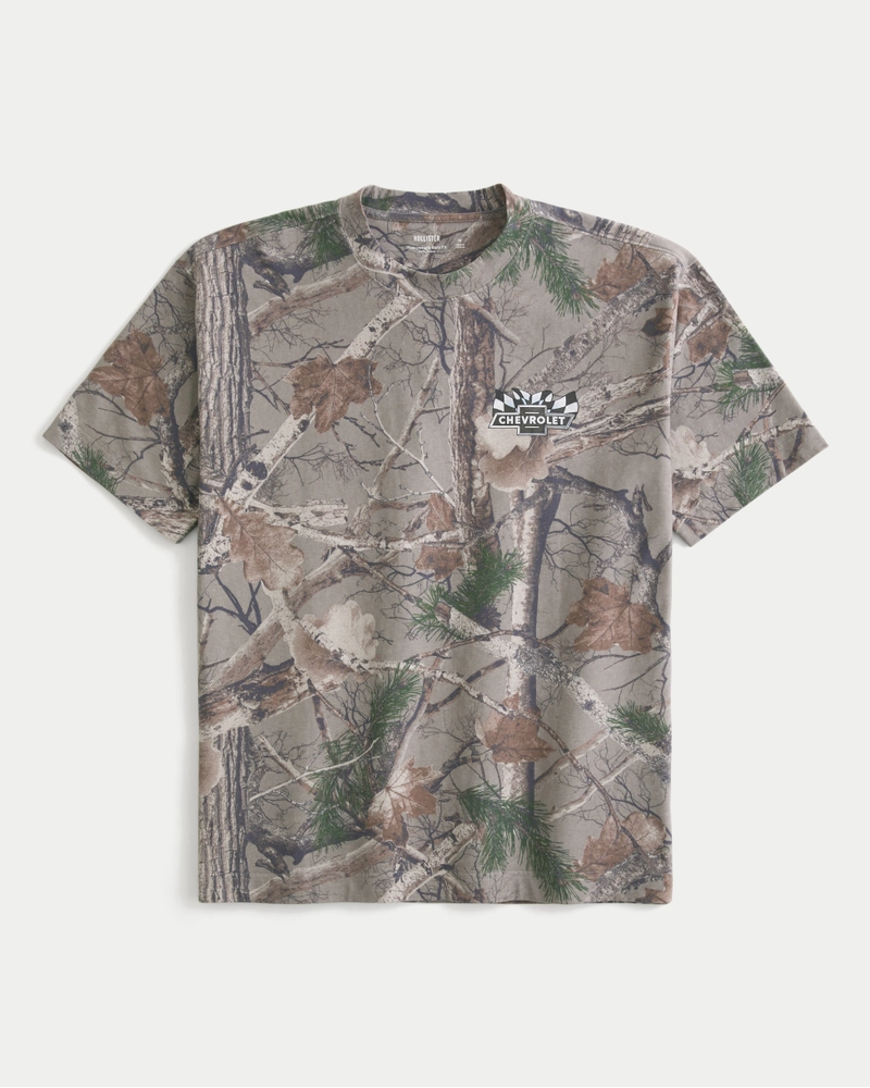 Boxy Heavyweight Chevrolet Graphic Camo Tee