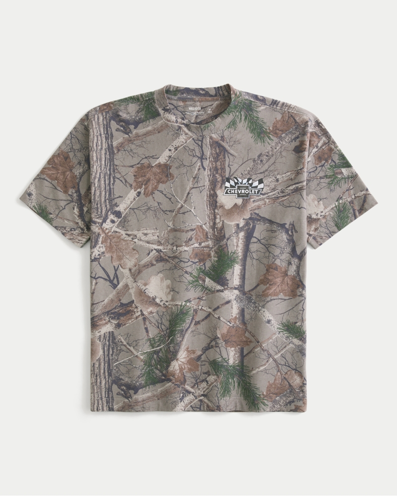 Boxy Heavyweight Chevrolet Graphic Camo Tee