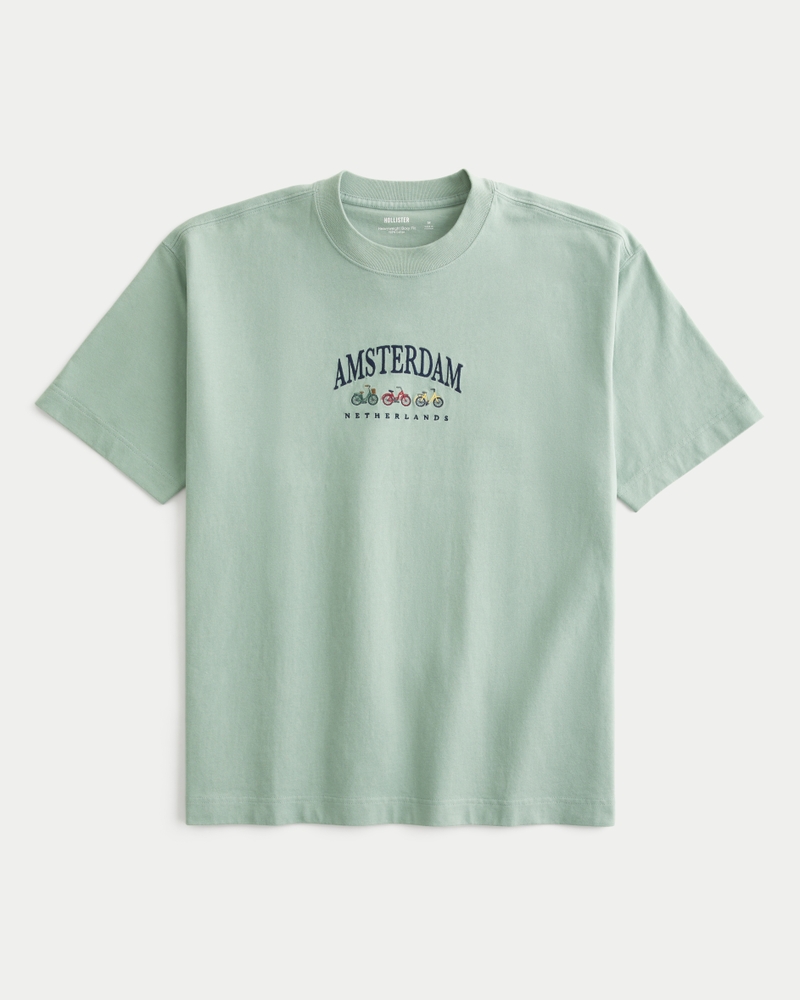 Men s Boxy Heavyweight Amsterdam Graphic Tee Men s Tops HollisterCo