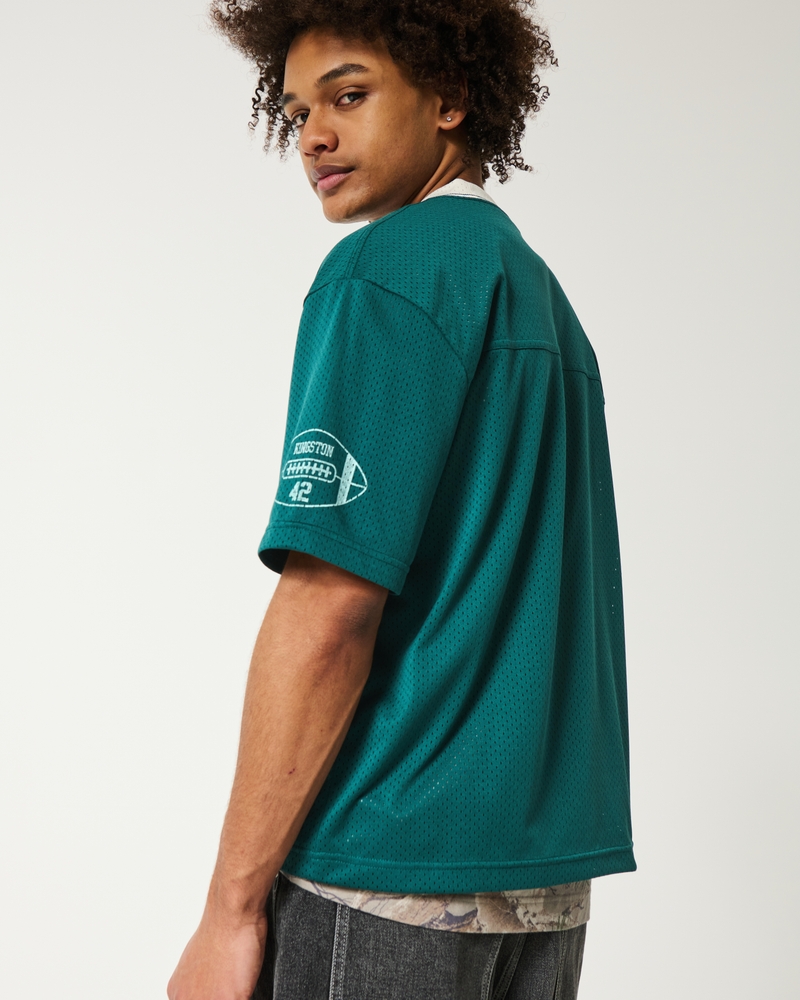 Boxy Crop Mesh Kingston Graphic Football Jersey