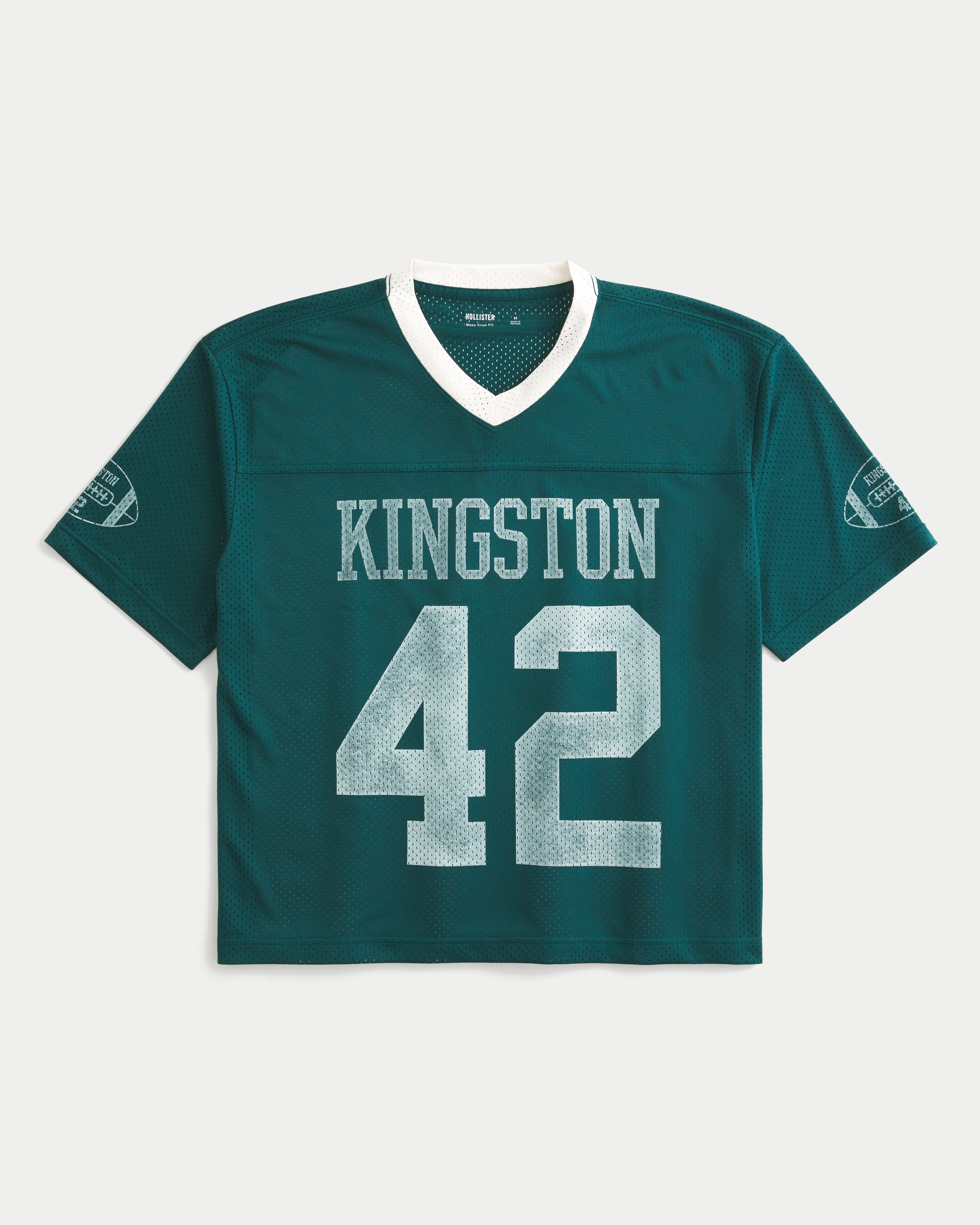Men's Boxy Crop Mesh Kingston Graphic Football Jersey