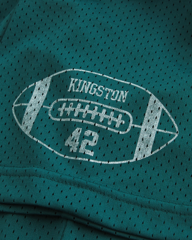 Boxy Crop Mesh Kingston Graphic Football Jersey