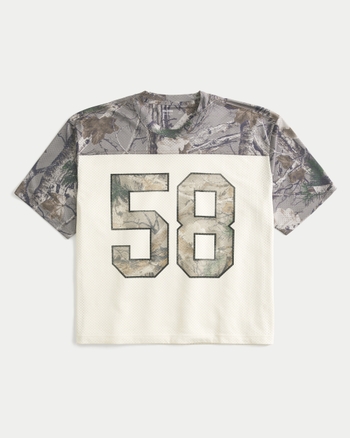 トップス papi メンズ ボクシー クロップ メッシュ グラフィック ジャージー