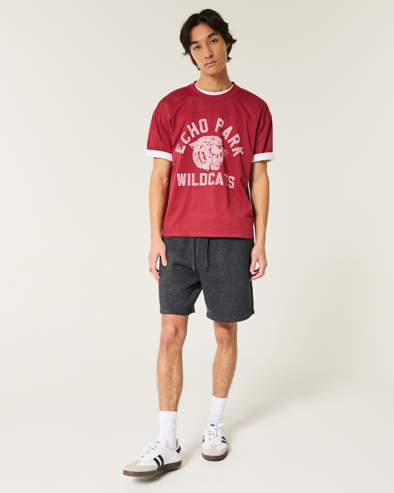 Boxy Crop Mesh Echo Park Graphic Football Jersey