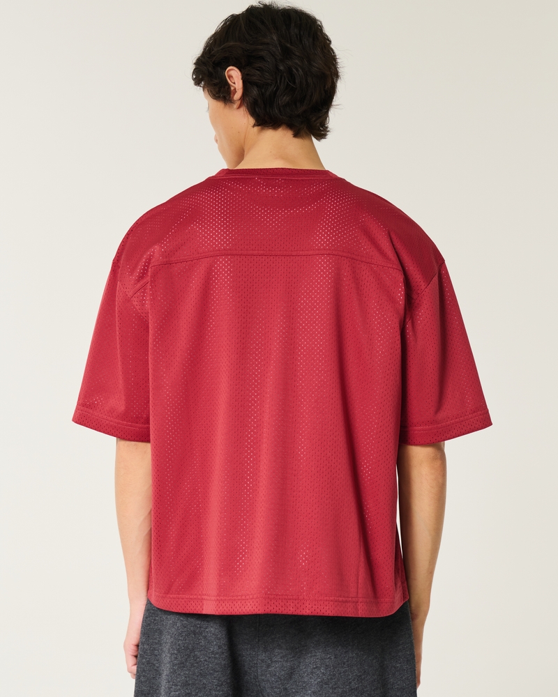 Boxy Crop Mesh Echo Park Graphic Football Jersey