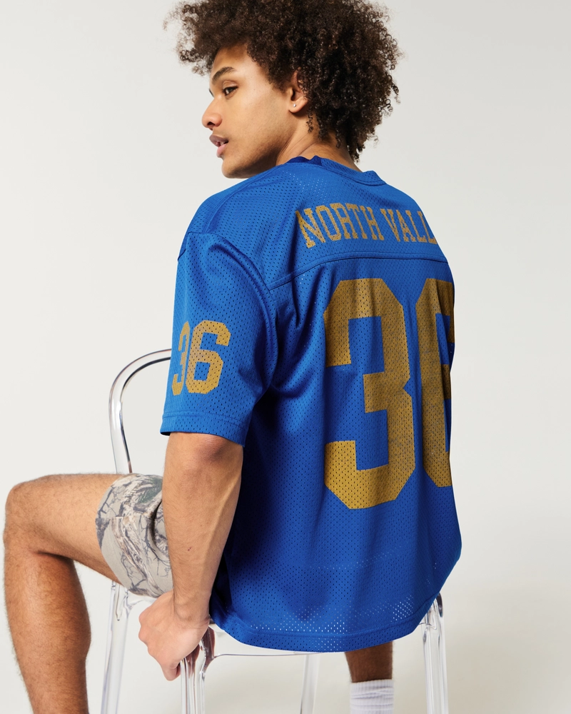 Boxy Crop Mesh North Valley Graphic Jersey