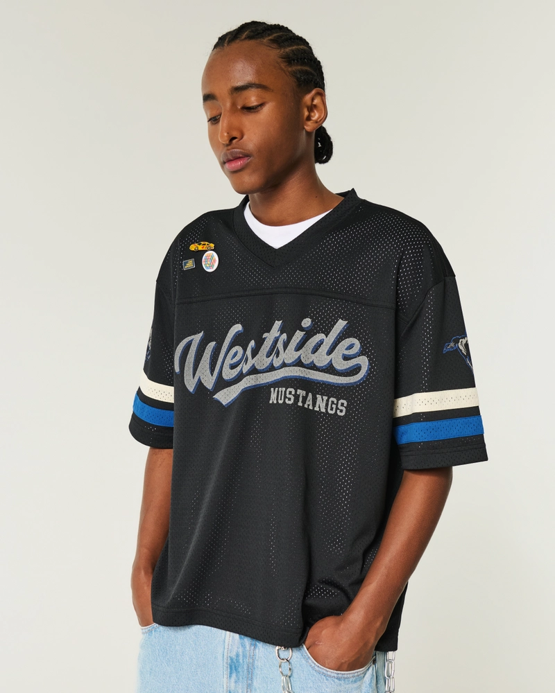 Boxy Crop Westside Mustangs Graphic Jersey
