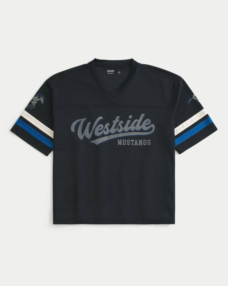 Boxy Crop Westside Mustangs Graphic Jersey