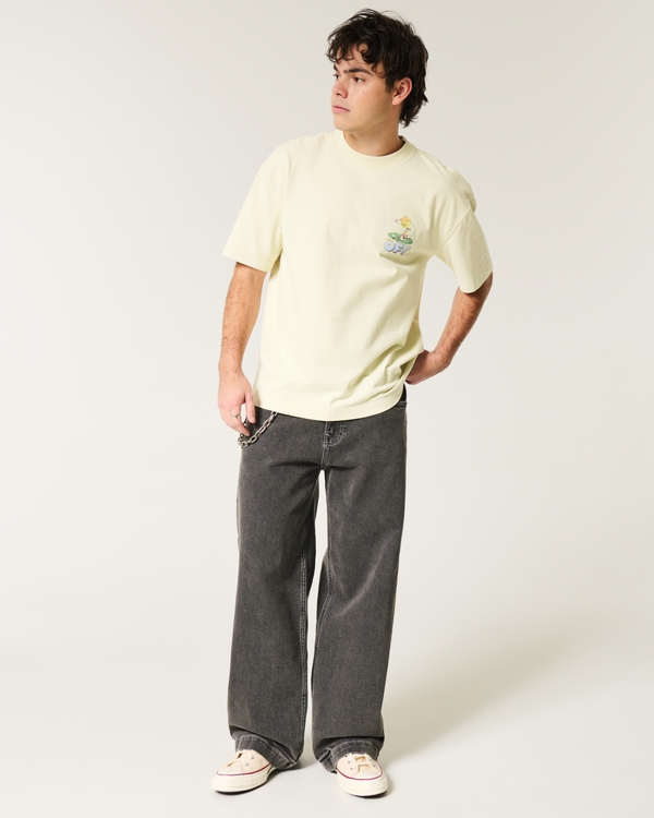 Boxy Heavyweight Tweety Golf Graphic Tee, Cream view 2