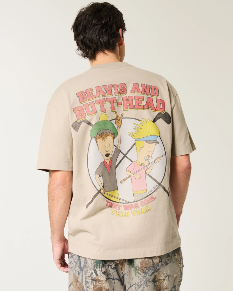 Boxy Heavyweight Beavis and Butt-Head Golf Graphic Tee