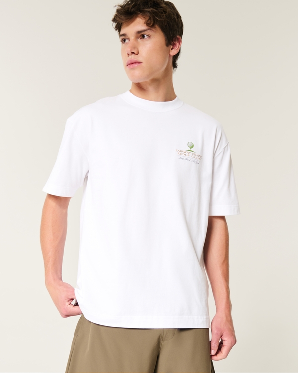 Boxy Heavyweight Fairway Island Golf Club Graphic Tee, White view 2