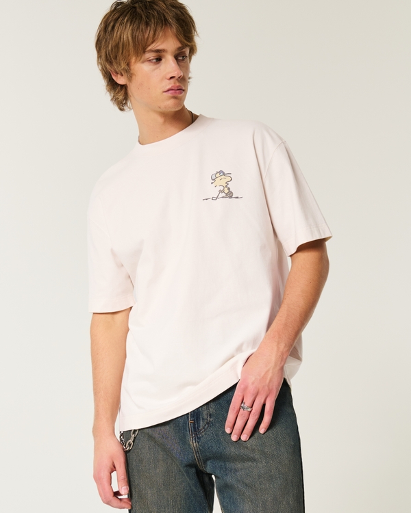 Boxy Heavyweight Snoopy Golf Graphic Tee, Cream view 1