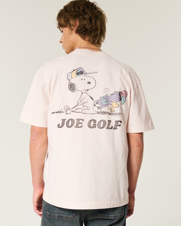 Boxy Heavyweight Snoopy Golf Graphic Tee, Cream view 2
