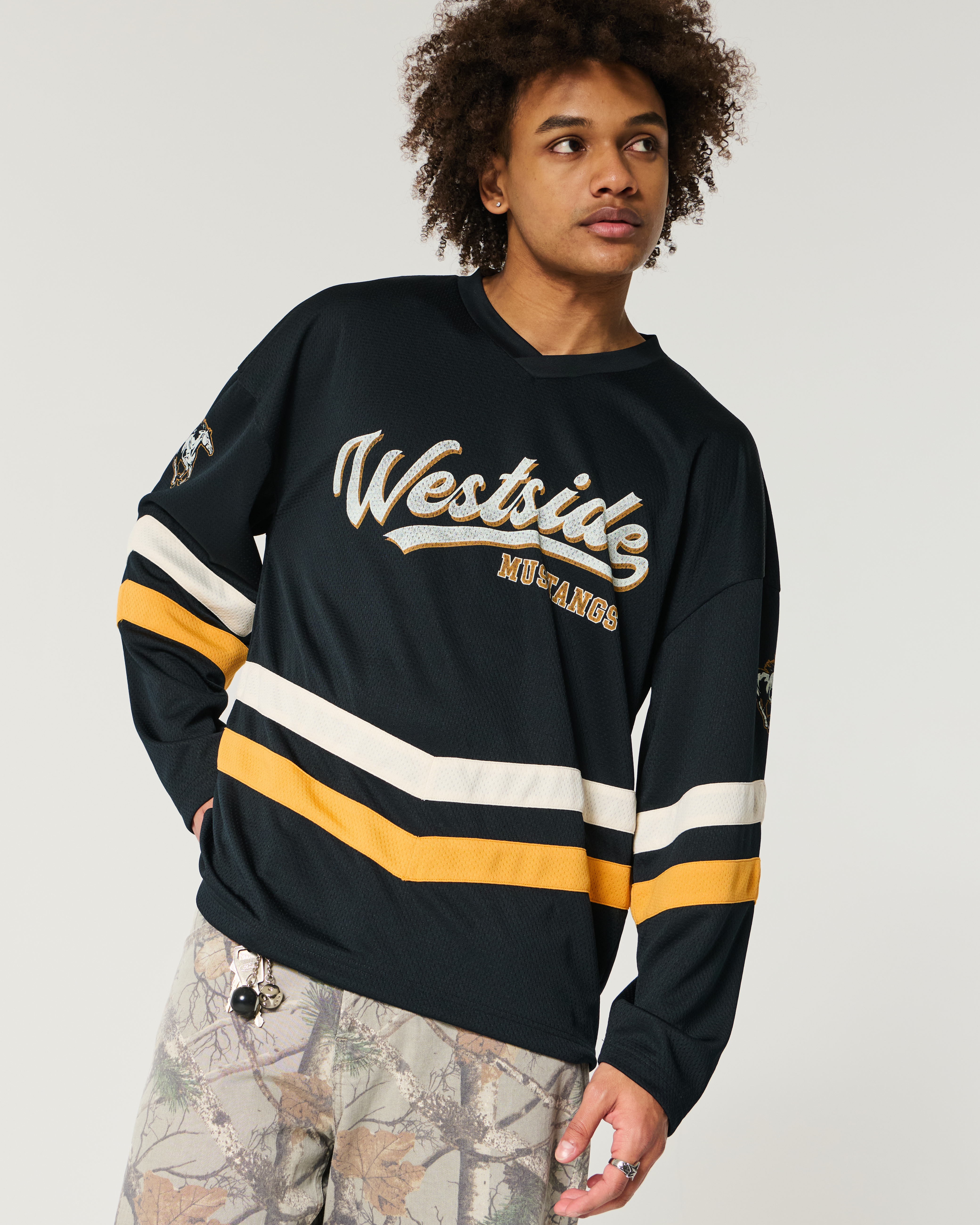 Baggy Westside Mustangs Graphic Hockey Jersey