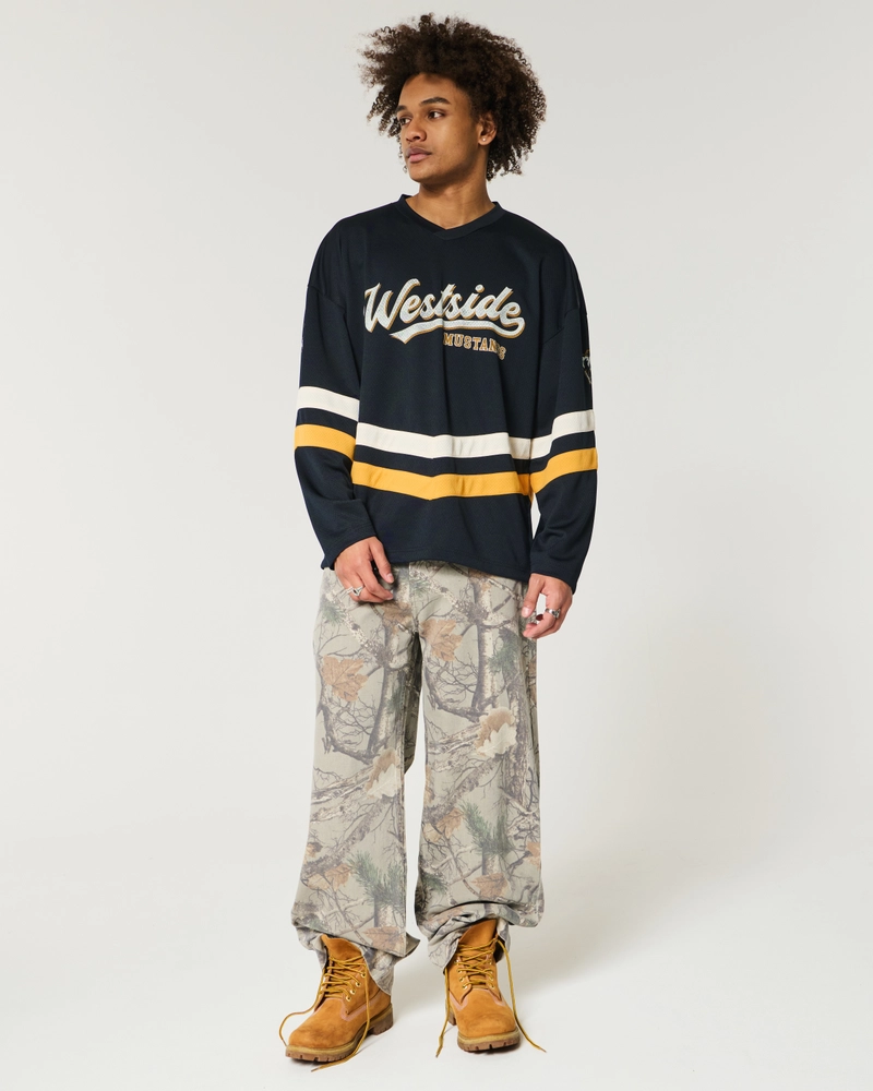 Baggy Westside Mustangs Graphic Hockey Jersey
