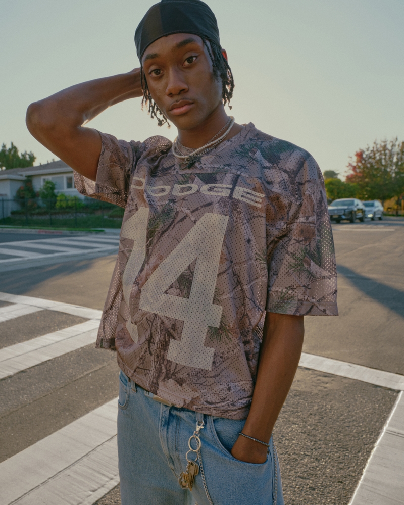 Boxy Crop Camo Football Jersey