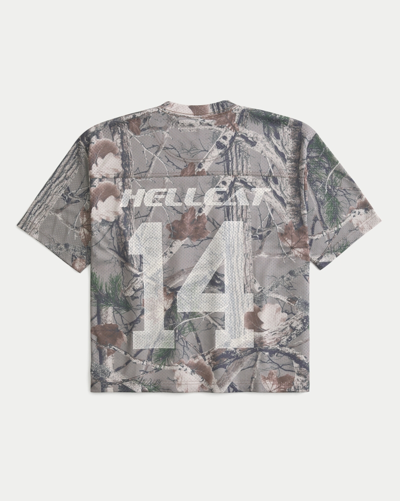 Men's Boxy Crop Camo Dodge Graphic Jersey | Men's Tops