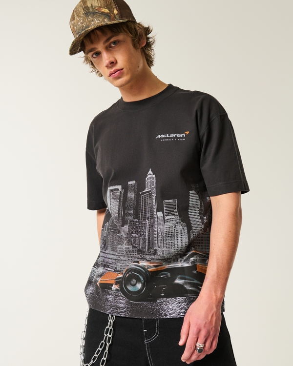Boxy McLaren Graphic Tee, Faded Black view 2