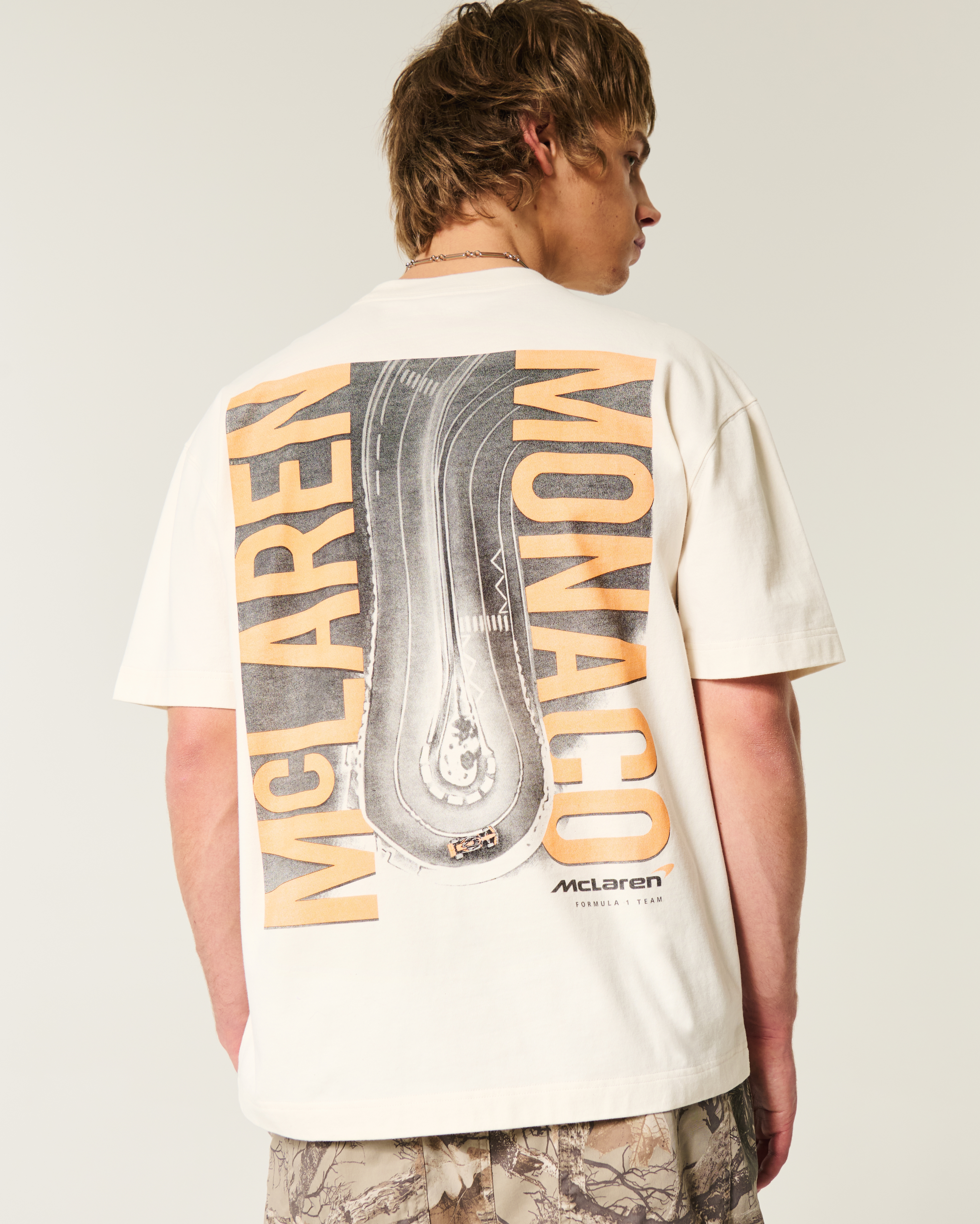 Hollister★半袖 クルーネック McLaren Monaco Racing Tシャツ Men's Boxy Heavyweight McLaren Monaco Graphic Tee | Men's