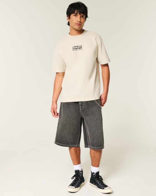 Boxy Heavyweight Oracle Red Bull Racing Graphic Tee, Dark Cream view 2