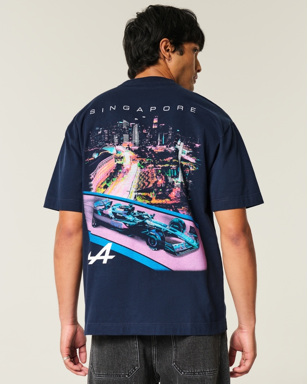 Boxy BWT Alpine Graphic Tee, Navy view 2