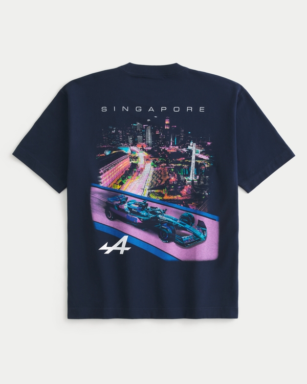 Boxy BWT Alpine Graphic Tee, Navy view 1