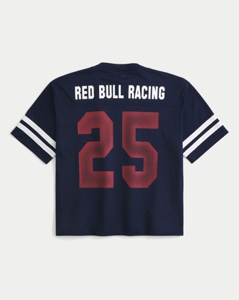 Hollister★半袖 クルーネック Oracle Red Bull Racing Tシャツ Men's Boxy Crop Oracle Red Bull Racing Graphic Jersey