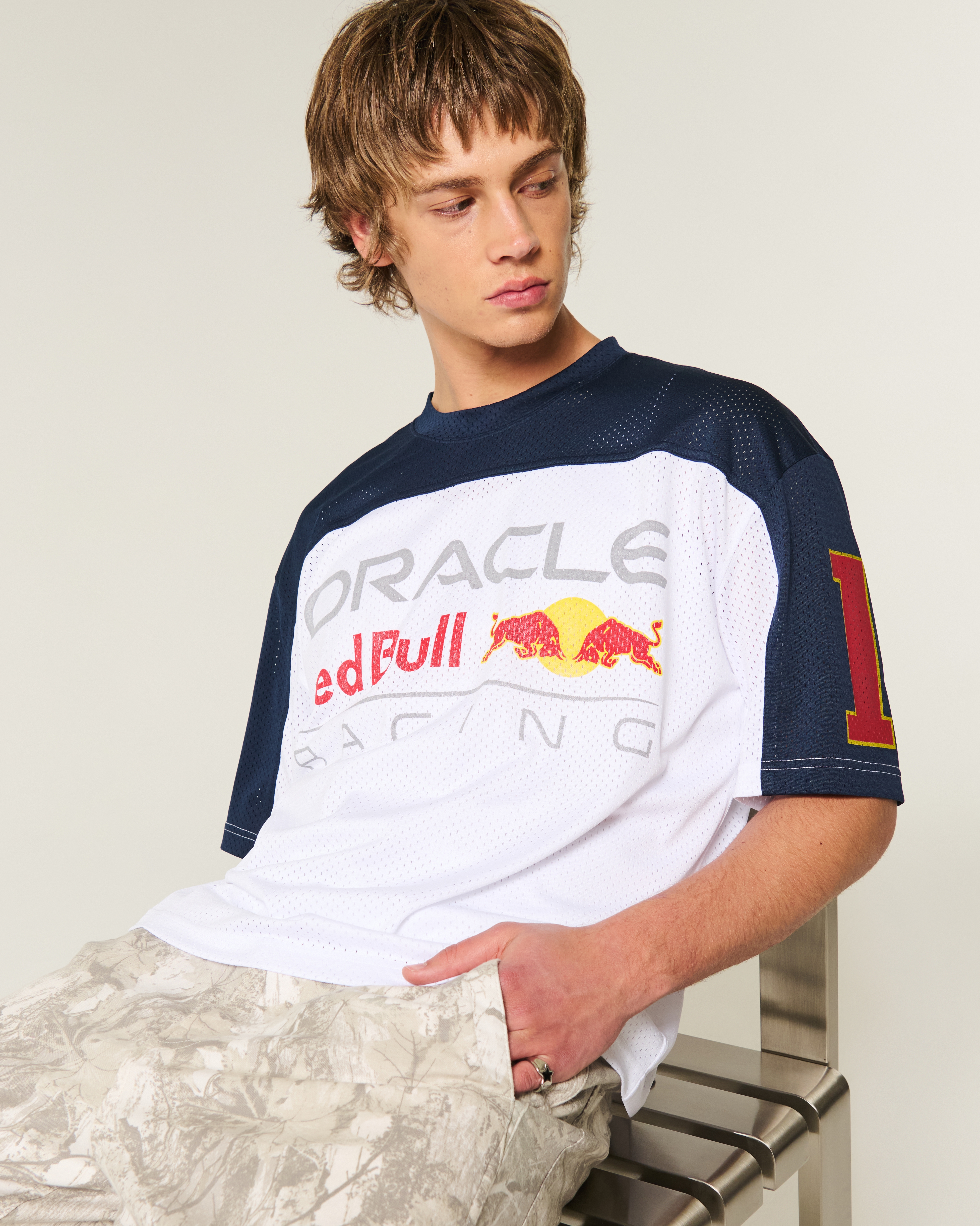 Boxy Crop Oracle Red Bull Graphic Jersey