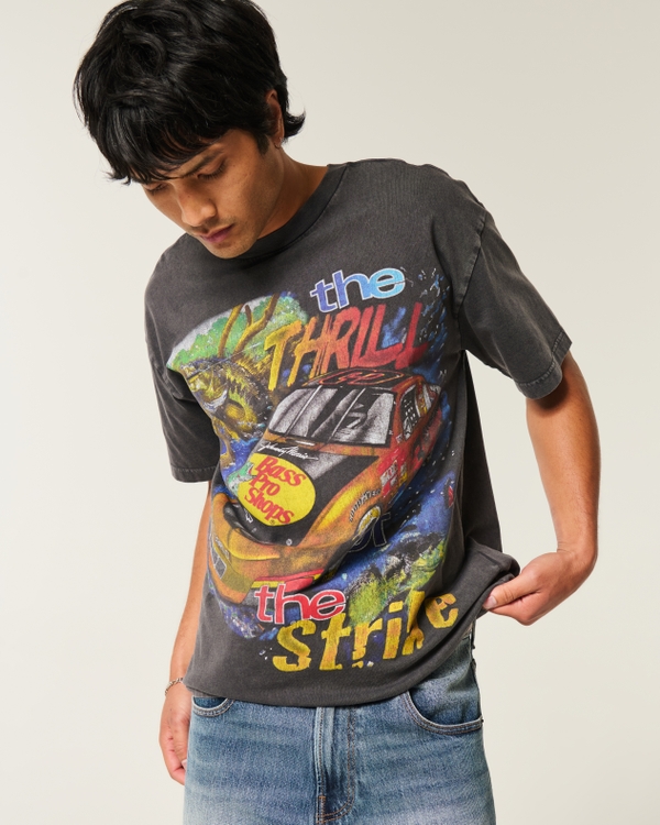 Boxy NASCAR Bass Pro Shops Graphic Tee, Faded Black view 2