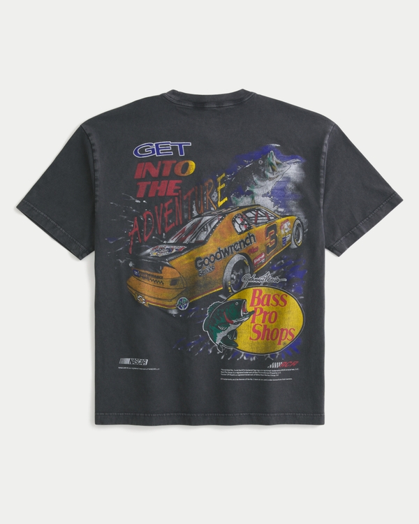 Boxy NASCAR Bass Pro Shops Graphic Tee, Faded Black view 1
