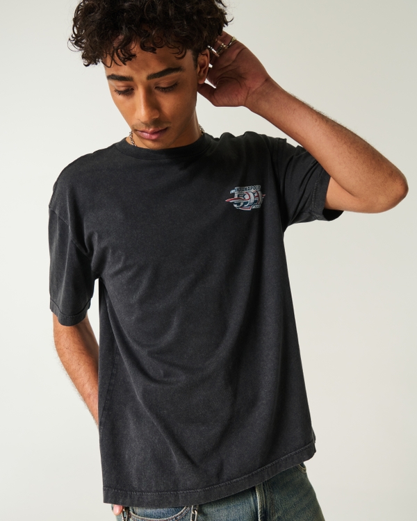 Boxy Indianapolis 500 Graphic Tee, Washed Black view 1