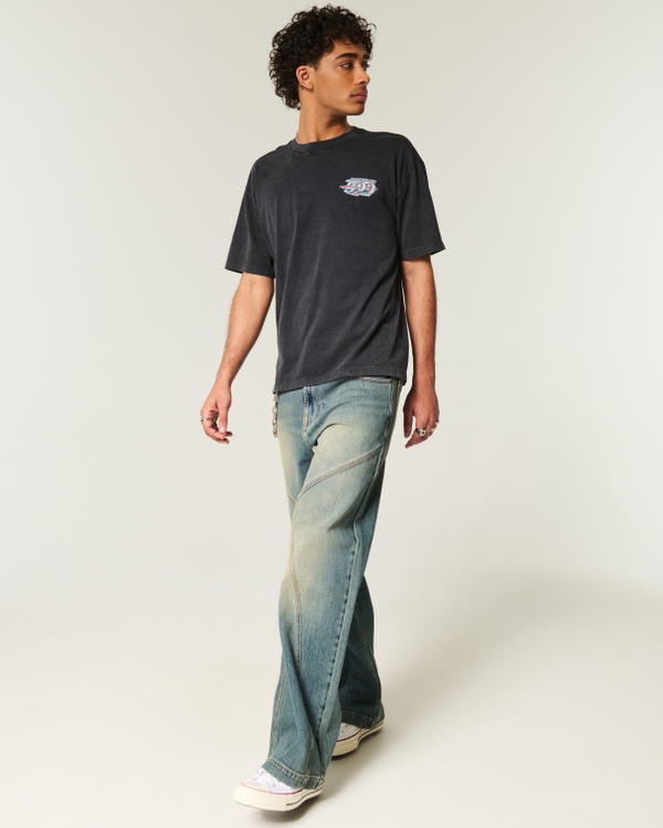 Boxy Indianapolis 500 Graphic Tee, Washed Black view 2