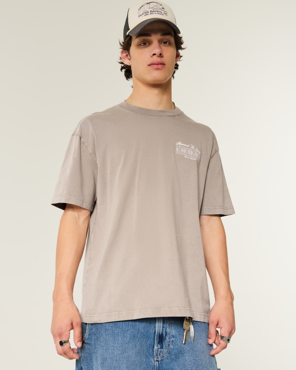 Boxy Marooned Tiki Lounge Graphic Tee, Washed Taupe view 2