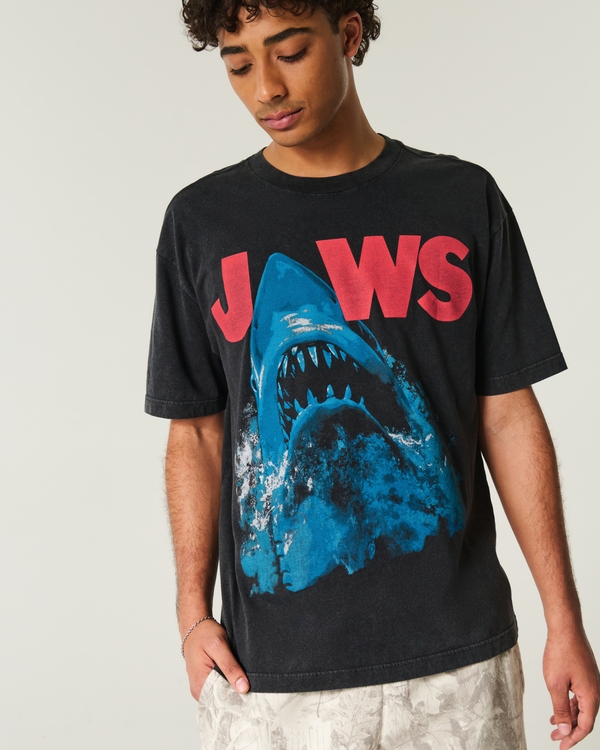 Boxy Jaws Graphic Tee, Washed Black view 2