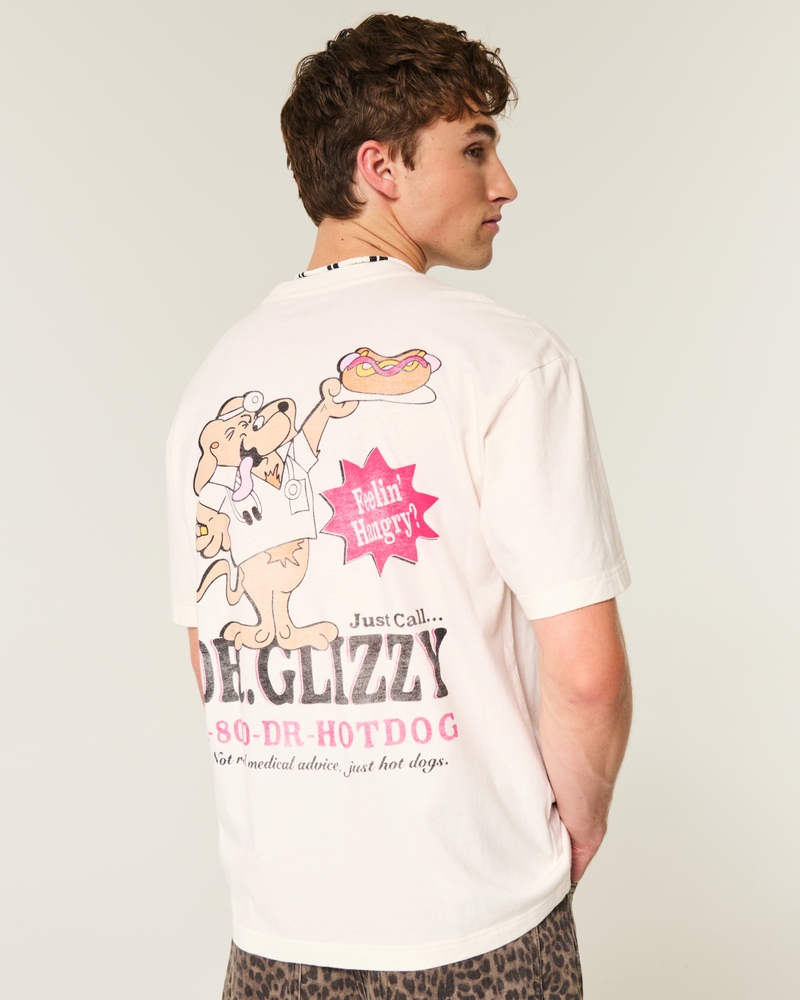 Boxy Lil Glizzy's Hot Dog Hut Graphic Tee