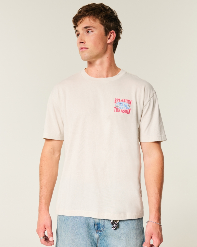 Boxy Splashin Thrashin Surf Shack Graphic Tee