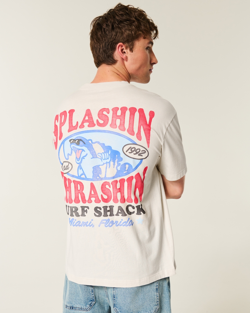 Boxy Splashin Thrashin Surf Shack Graphic Tee