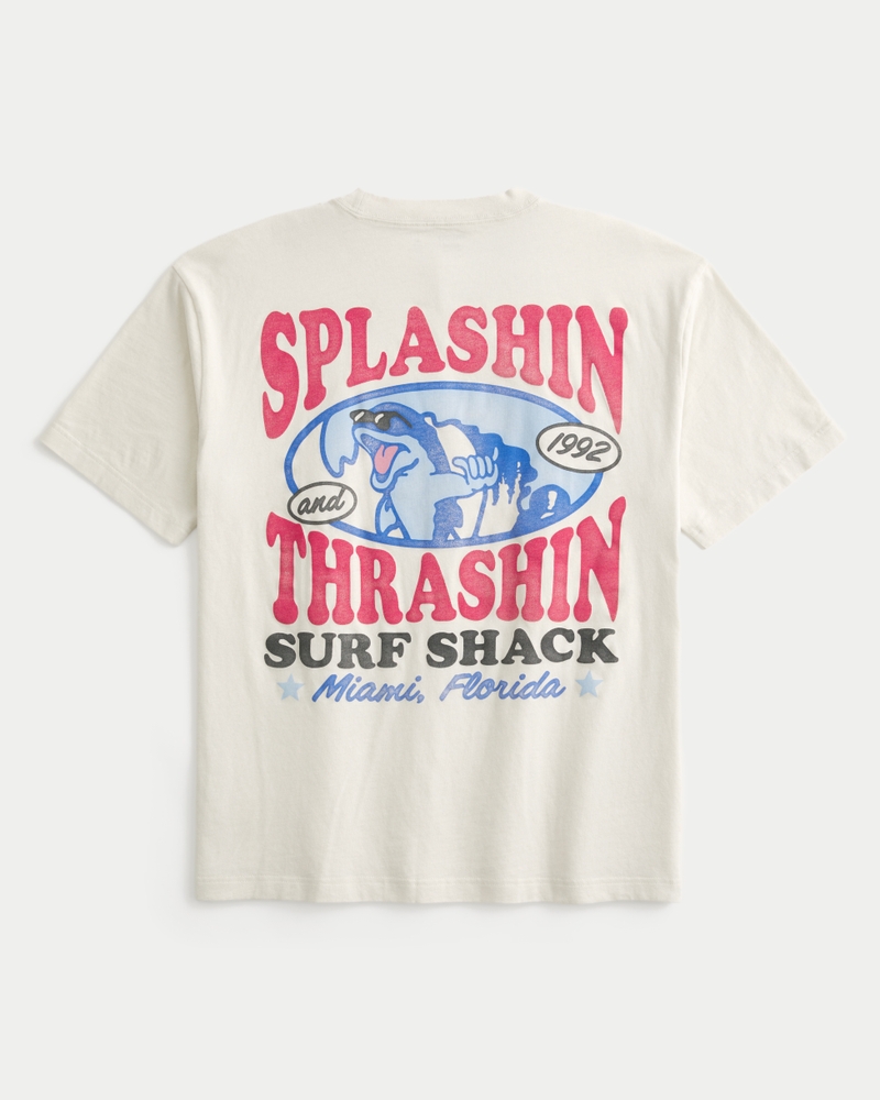 Boxy Splashin Thrashin Surf Shack Graphic Tee