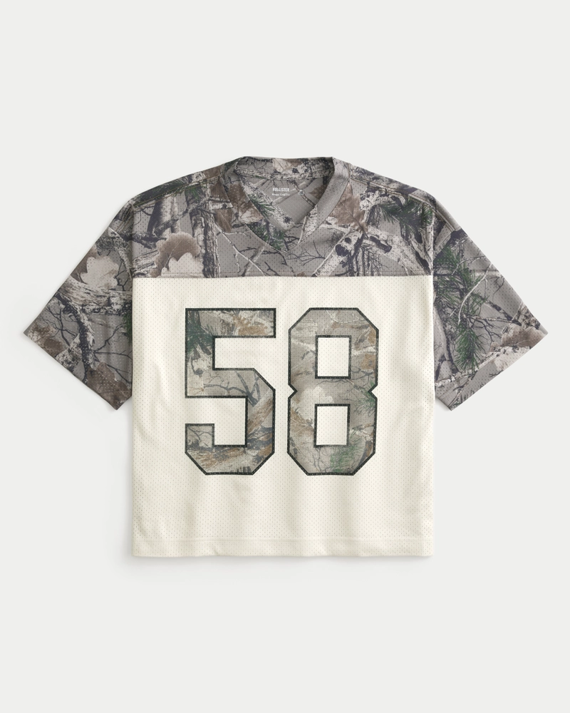 Boxy Crop Camo Football Jersey