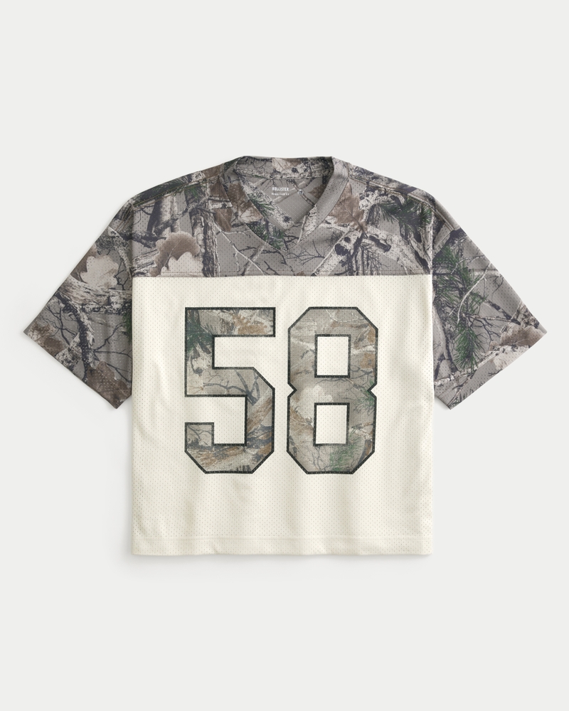 Boxy Crop Camo Football Jersey
