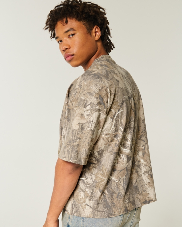 Baggy Heavyweight Crop Dodge Graphic Camo Tee