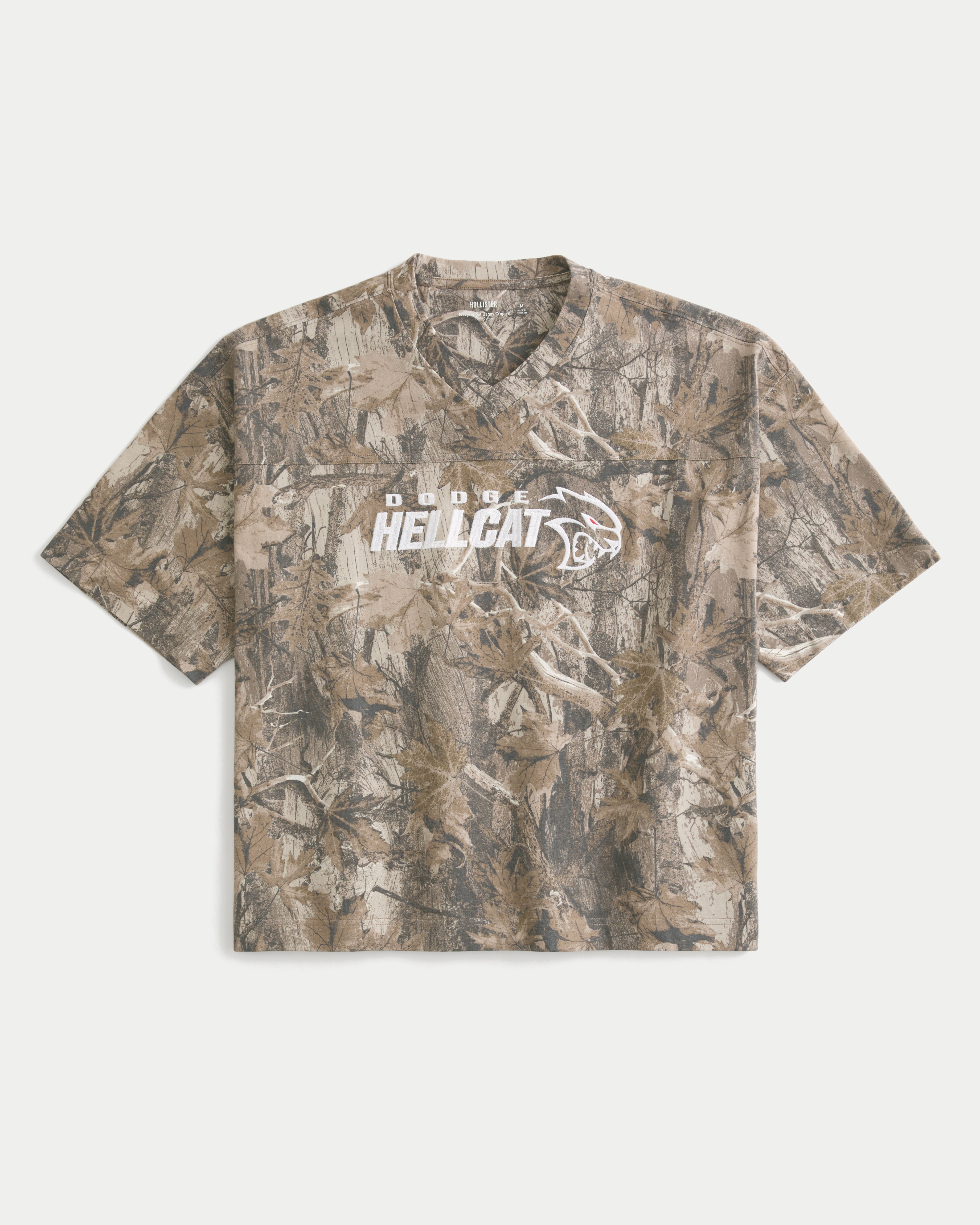 Baggy Heavyweight Crop Dodge Graphic Camo Tee