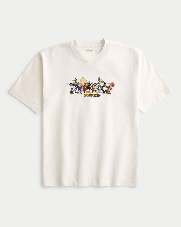 Boxy Heavyweight Looney Tunes Graphic Tee, Cream view 1
