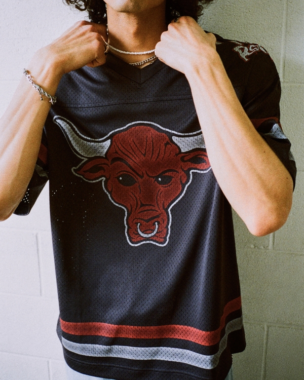Baggy The Rock People's Champ Graphic Football Jersey, Black view 1